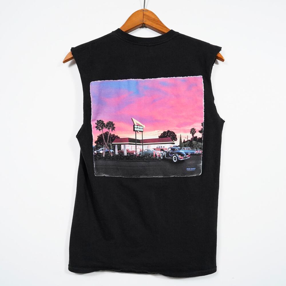 In-N-Out Burger Black Graphic Tank Top Retro California Restaurant Tee Small
